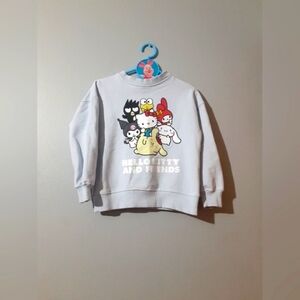 Zara Girls Hello Kitty Sweater Fleece Long Sleeve Light Blue Size 6-7